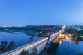 360 Pennybacker bridge blue hour Austin, Texas, USA Royalty Free Stock Photo