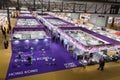 Top view of people and booths at Mido 2014 in Milan, Italy