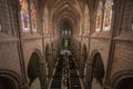 Top view of people celebrating a catholic mass inside the Basilica of the National Vow