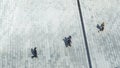 Top view of people walk on business pedestrian street in city Royalty Free Stock Photo