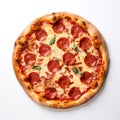 Top view on Pepperoni pizza. Royalty Free Stock Photo