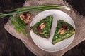 Top View of Persian Mixed herbs frittata with barberry and walnut Kuku and Zereshk Royalty Free Stock Photo