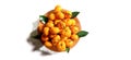 top view photo of a pile of oranges on a plate