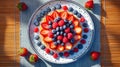 Colorful Fruit Tart with Raspberries, Blueberries, and Strawberries