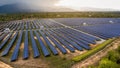 Top view on photovoltaic solar power panels. Drone aerial view of Solar panels system power generators from sun. Alternative Royalty Free Stock Photo