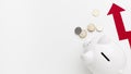 Top view piggy bank money. High quality and resolution beautiful photo concept