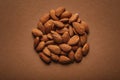 Top view of pile of almonds Royalty Free Stock Photo
