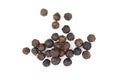top view, a pile of black pepper seeds as a spice. Royalty Free Stock Photo