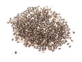 Top view of pile of Chia seeds isolated on white Royalty Free Stock Photo