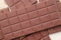 Top view of pile of delectable dark chocolate bars