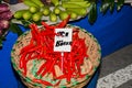 Top View Pile of Fresh Chili and Ripe Red Hot Chili in The Basket for Sale in The Vegetables Market Royalty Free Stock Photo