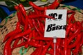 Top View Pile of Fresh Chili and Ripe Red Hot Chili in The Basket for Sale in The Vegetables Market Royalty Free Stock Photo