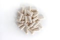 Top view of a pile of multivitamin supplements isolation