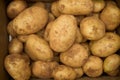 Top view of a pile of potatoes.
