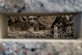 Top view of a pile of rubble - selective focus