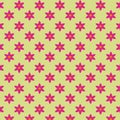 top view pink flower orange pollen six petals seamless floral with yellow background