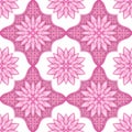 Top view pink lotus flower seamless floral pattern