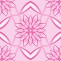 Top view of pink lotus flowers seamless pattern