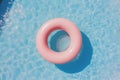 Top view of pink pool ring float. Beautiful illustration picture. Generative AI