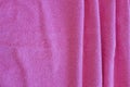 Top view of Pink Towel texture. Pink Towel Fabric Texture Background. Close-up. Pink natural cotton towel background Royalty Free Stock Photo