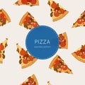Top view of pizza - seamless pattern vector. Royalty Free Stock Photo
