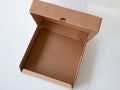 top view of plain brown cardboard box open Royalty Free Stock Photo