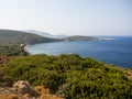 The top view of Plaka beach, Tilos island Royalty Free Stock Photo