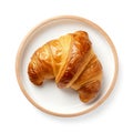 Top view. of plate with croissant