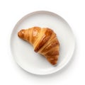 Top view. of plate with croissant