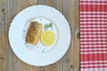 Top view of the plate with fried fish Royalty Free Stock Photo