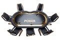 Top view poker table, poker room. Poker game, casino, Texas hold`em, online game, card games. 3D render, 3D illustration. Modern