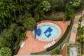 Top view pool; recreation and sport