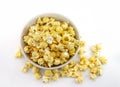 Top view popcorn in bowl