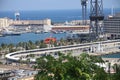 A top view of the port of call Barcelona, Spain.