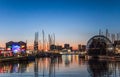 Top view of the ancient port of Genoa at sunset, Italy Royalty Free Stock Photo