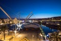 Top view of the port of Genoa by night, Italy. Royalty Free Stock Photo