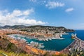Top view of port with yachts in Nice, French Riviera, France Royalty Free Stock Photo
