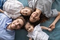 Top view portrait of happy family with kids resting Royalty Free Stock Photo
