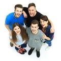 Top view portrait of happy men and women Royalty Free Stock Photo