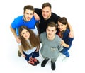 Top view portrait of happy men and women Royalty Free Stock Photo