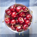 Detail shot of cherries on a bowl Royalty Free Stock Photo