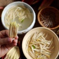 Prepare ingredients for vegan food from banana flower