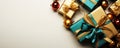 Top view of presents with copy space Royalty Free Stock Photo