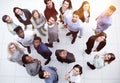 Top view of professional business people are working and brainstorming discussed about work in conference room within Royalty Free Stock Photo