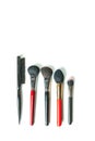 Top view professional make-up brushes isolated white background Royalty Free Stock Photo