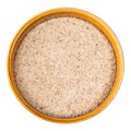 Top view of Psyllium husk in round bowl cutout Royalty Free Stock Photo