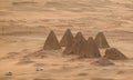Top view of the pyramids of Karima near Nuri in Sudan Royalty Free Stock Photo