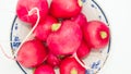 top view of radish in a plate