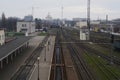 Top view of the railroad tracks