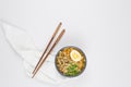 Top view ramen bowl. High quality and resolution beautiful photo concept